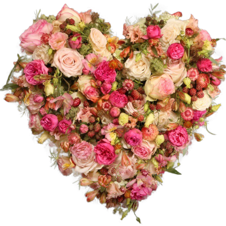 Trauerherz 'Apricot & Rosa'