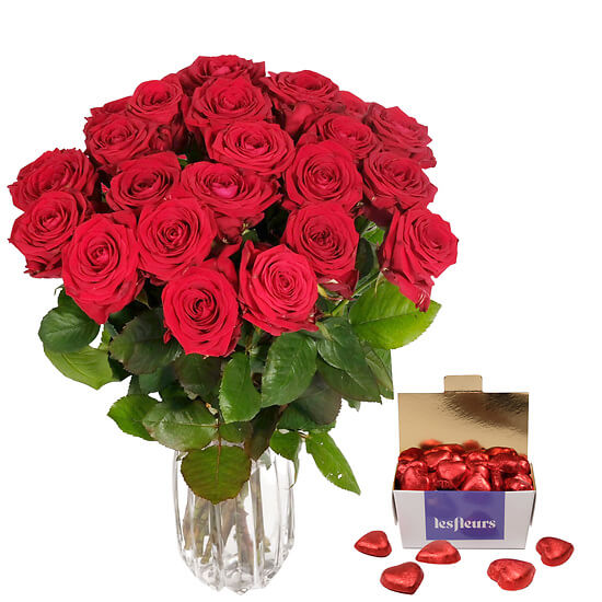 24 rote Rosen – Blumen Zürich