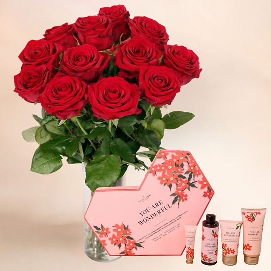 12 Grandes roses rouges