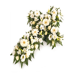 Bouquet Funeral Cross with White Flowers