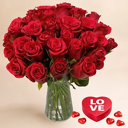 Bouquet Rouge intense (30 roses)