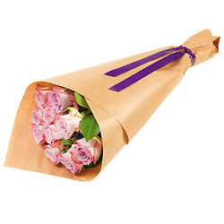 Bouquet Wrapped purple roses
