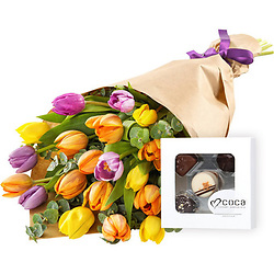 Bouquet Tulips & chocolate